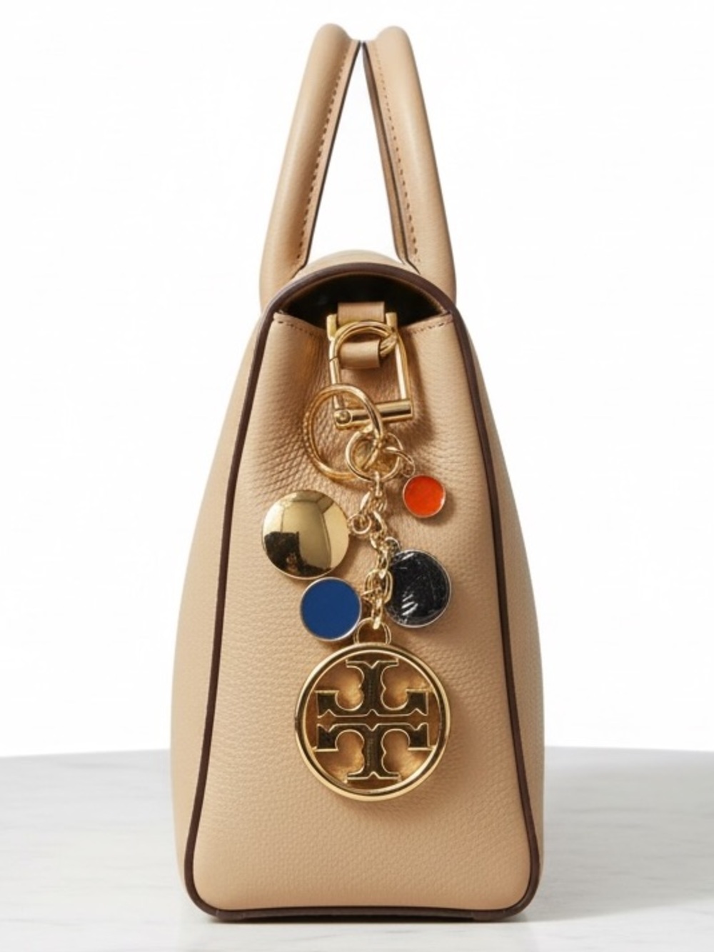 Authentic Tory Burch Multi-Metal Double T Logo Key Fob Bag Charm 58173 NWT